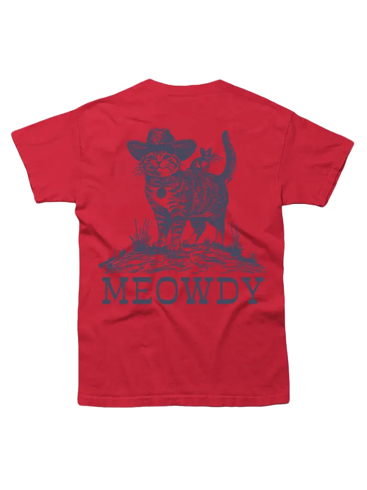 Cat Cowboy Back Print T-Shirt