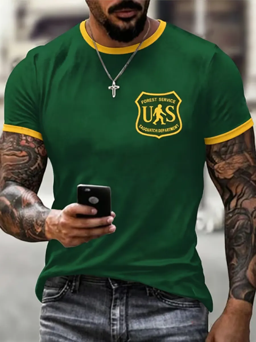 Men's National Park Print Casual T-Shirt-1