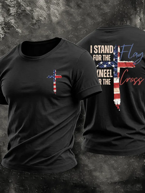 Men'S American Faith Flag Printed Casual T-Shirt