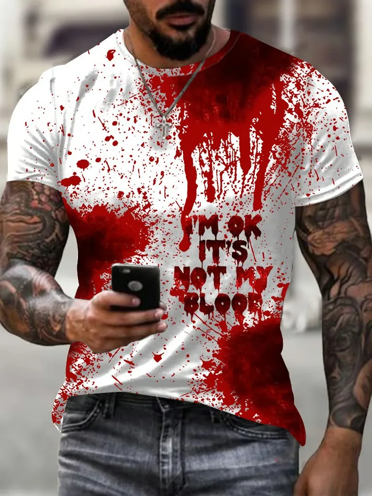 Men'S I'M Ok It'S Not My Blood Print T-Shirt