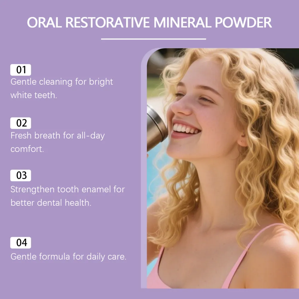 Oralhoe Purple Tooth Powder, Whitening and Gum Care, Cleanses Teeth, Freshens Breath, Cleanses Mouth, Freshens Care-$HT