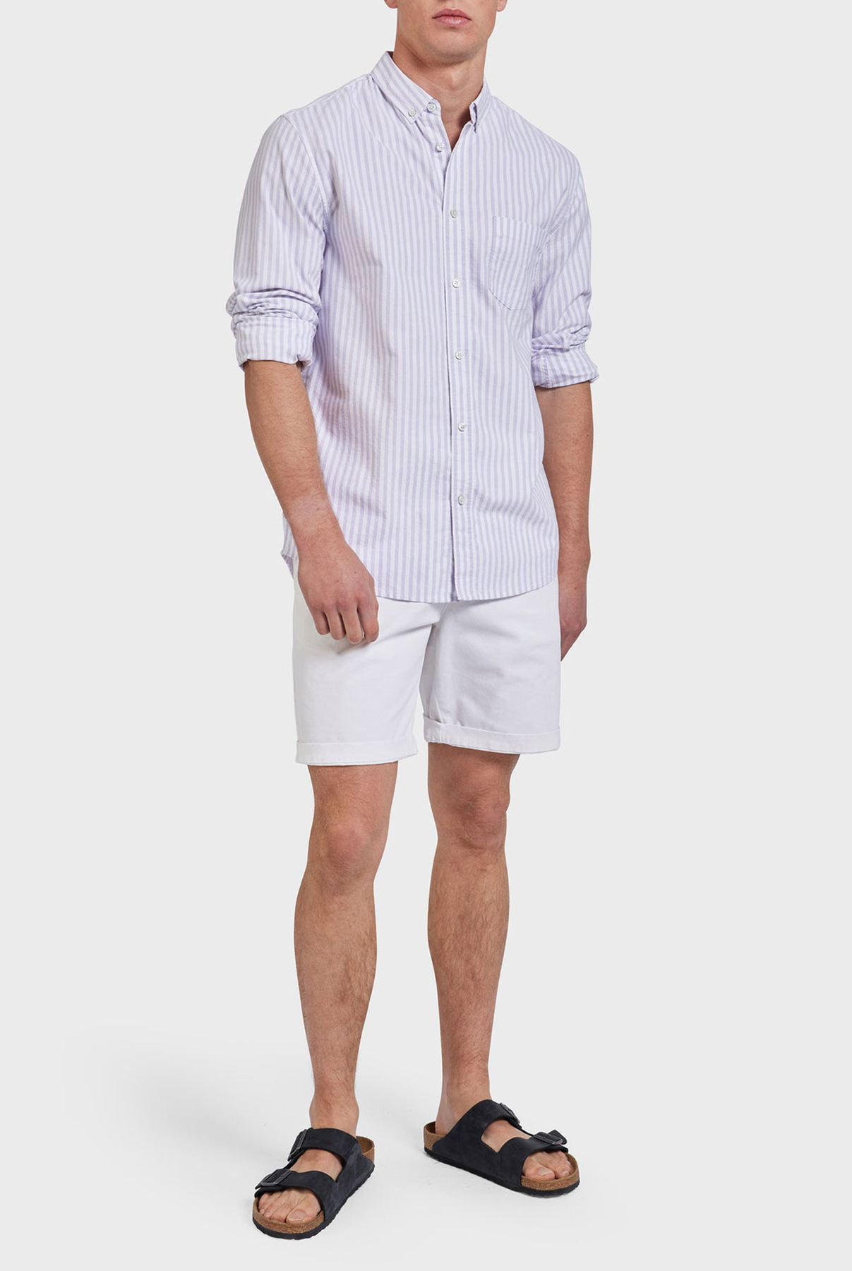 Vintage Oxford Shirt-Lavender stripe