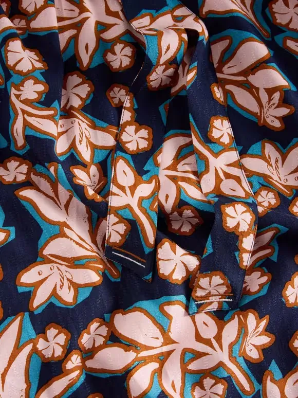 Shift Dress In Navy Print