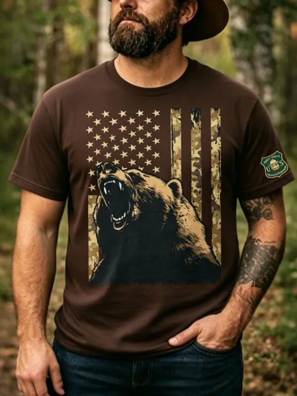 Men's National Park Print Casual T-Shirt-1