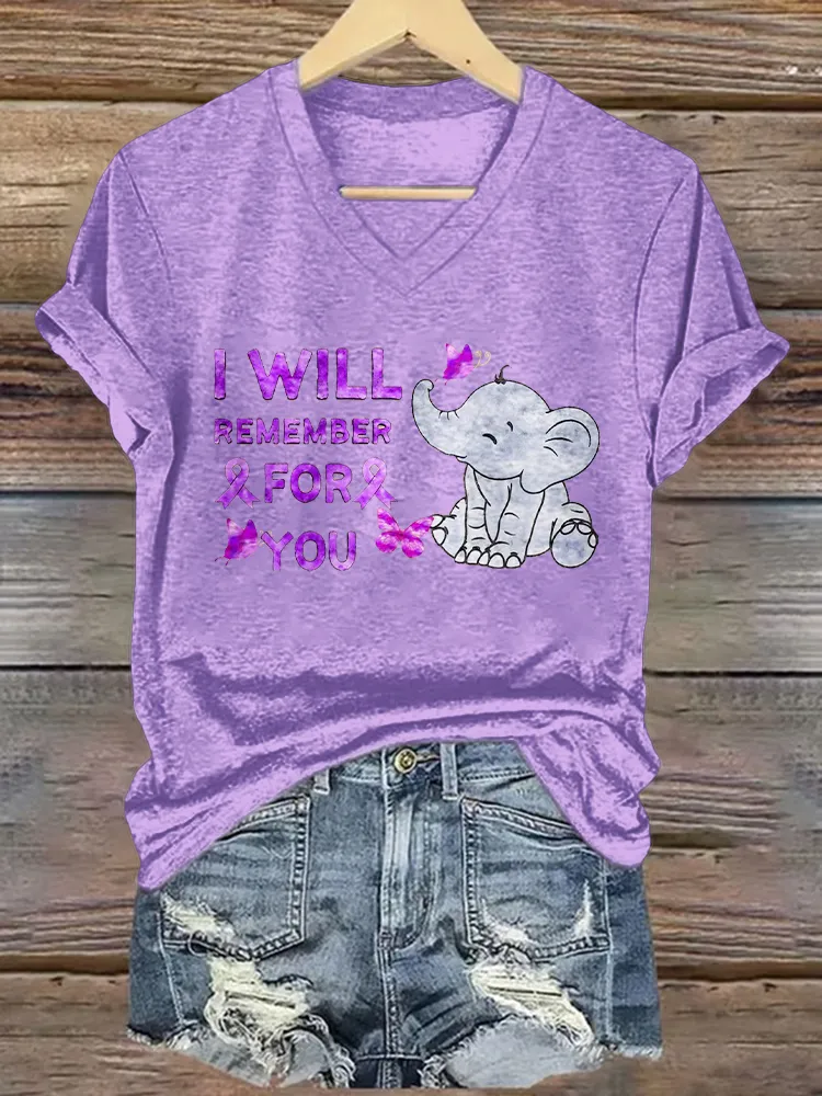 Women's  I Will Remember For You V-Neck T-Shirt