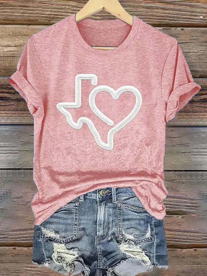 Women's Texas Strong Round Neck T-Shirt