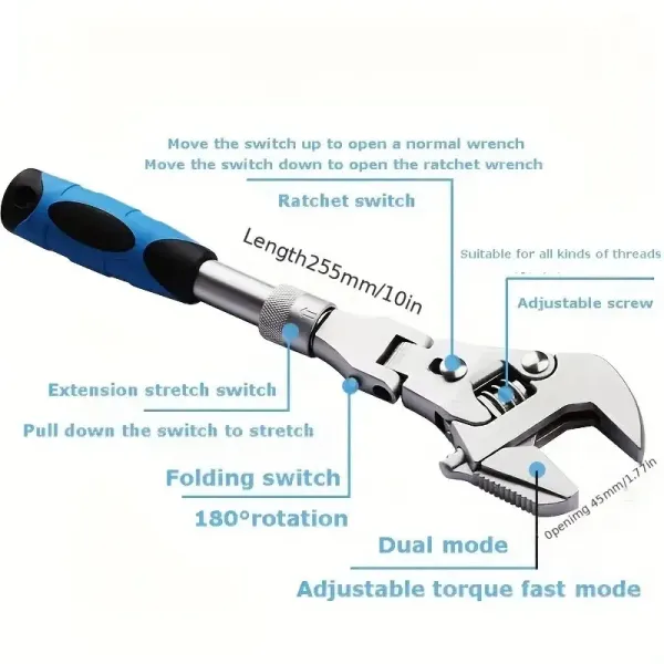 Flexible Head Foldable Wrench
