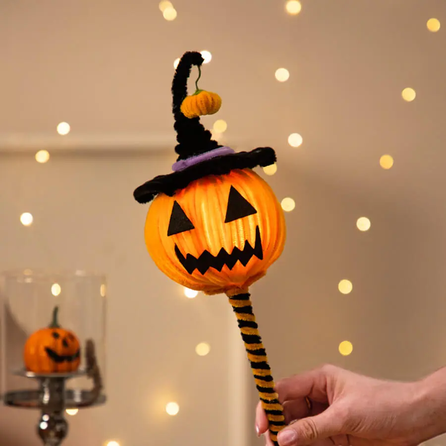 Halloween Handheld Piper Stick Glowing Pumpkin Lantern
