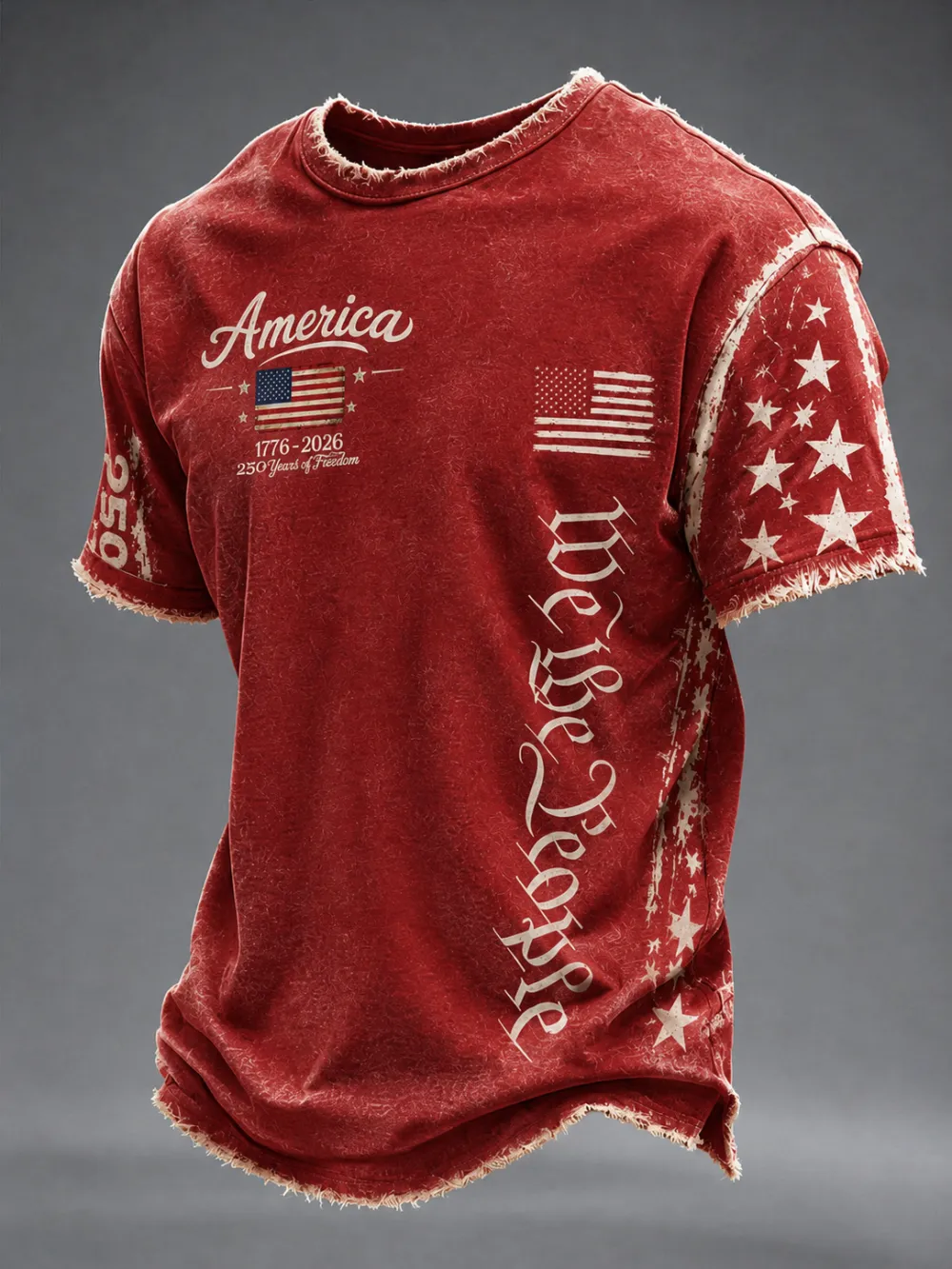 Men's 250Th Anniversary Printed Round Neck Short Sleeve T-Shirt From The United States