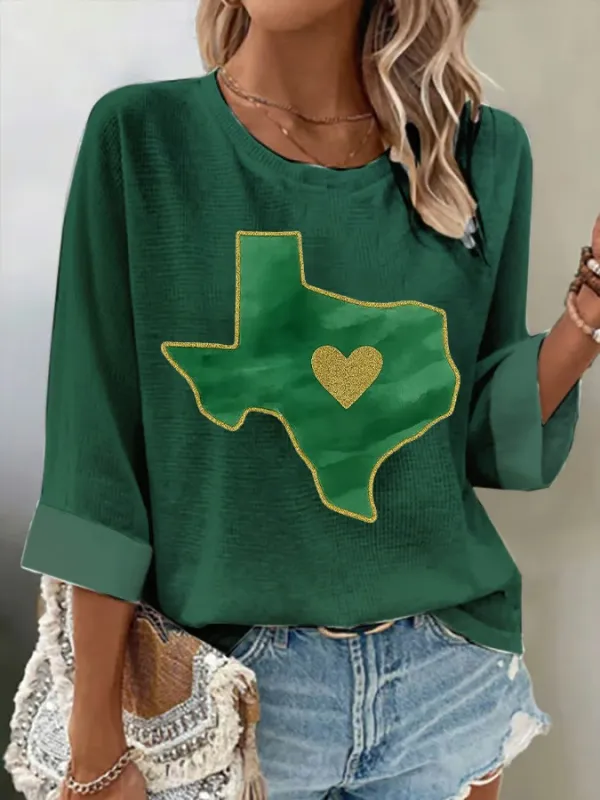 Women Retro Prayers For Camp Mystic Texas Strong Print Blouse