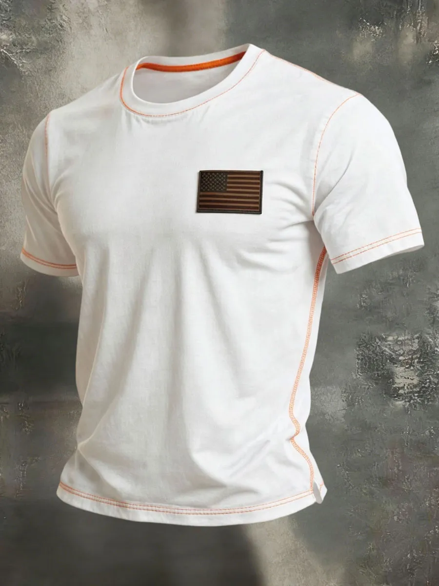 Men'S American Anniversary Short-Sleeve Crew Neck T-Shirt