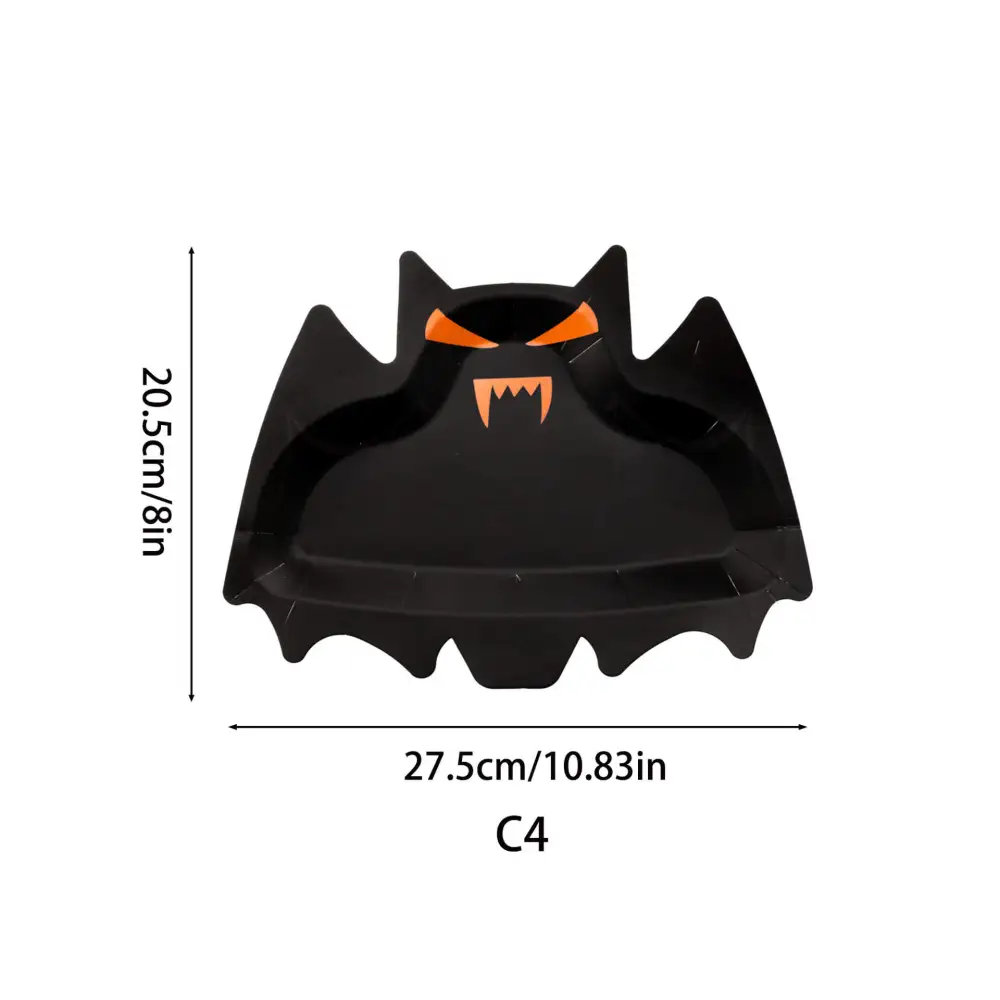10 Pcs Halloween Series Bat Birthday Party Alien Paper Plates (Disposable)