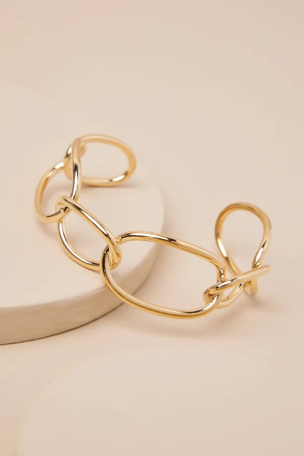 Creative Buckle Geometric Design Gold Bracelet