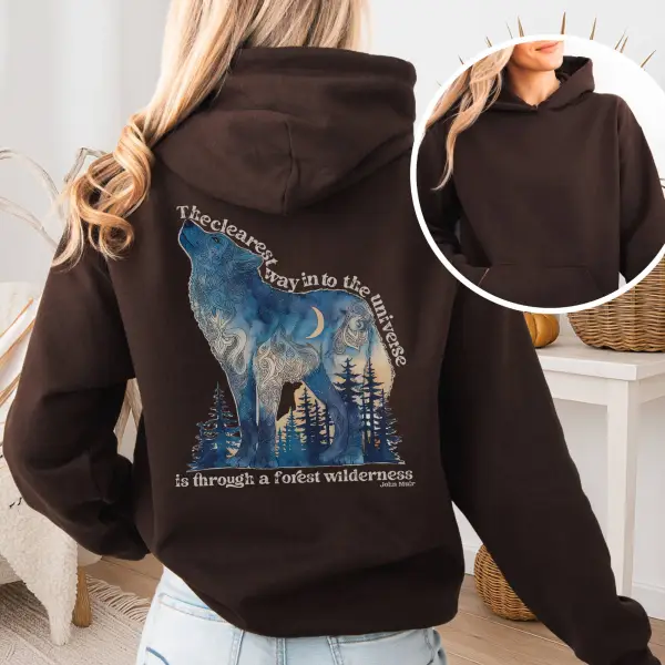 Forest Wilderness Wolf Hoodie