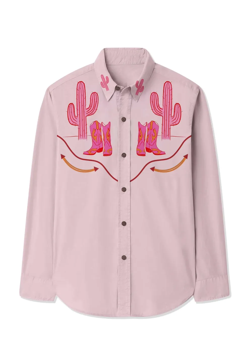 Cactus Cowboy - 100% Cotton Long Sleeves Shirt