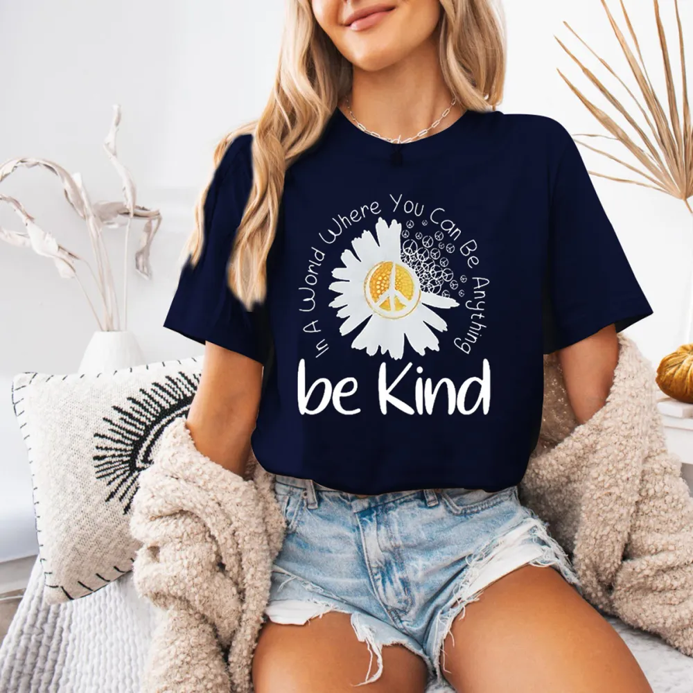 Floral & Letter Printed Casual Short Sleeve T-Shirts