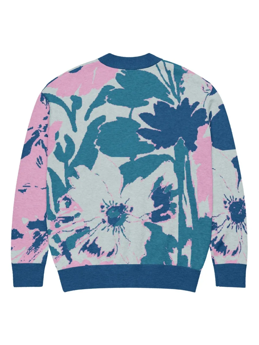 Art Floral V-Neck Cardigan