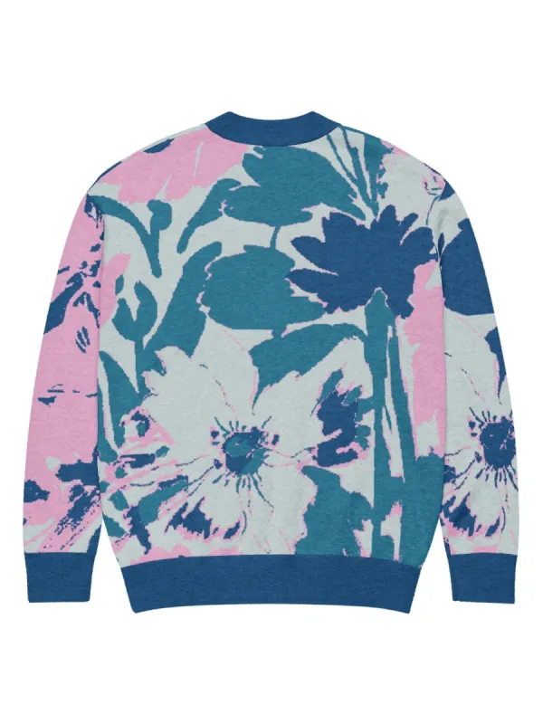 Art Floral V-Neck Cardigan