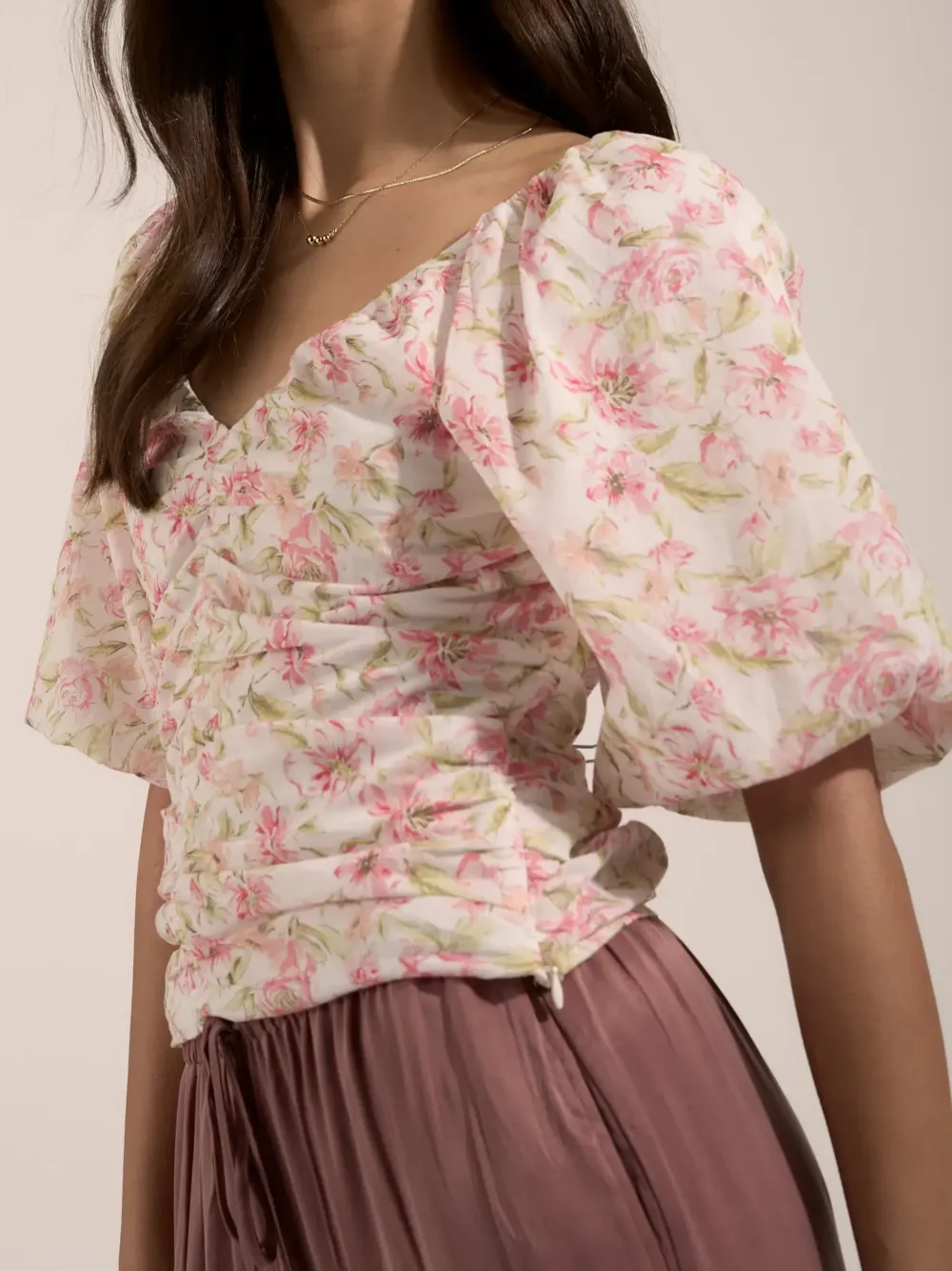 Petal Puff Detail Blouse