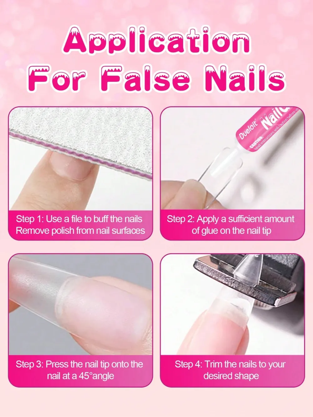 Nailhour 10/20/50/100pcs Nail Glue For Nail Tips & Press-On Nails (2g/pcs)