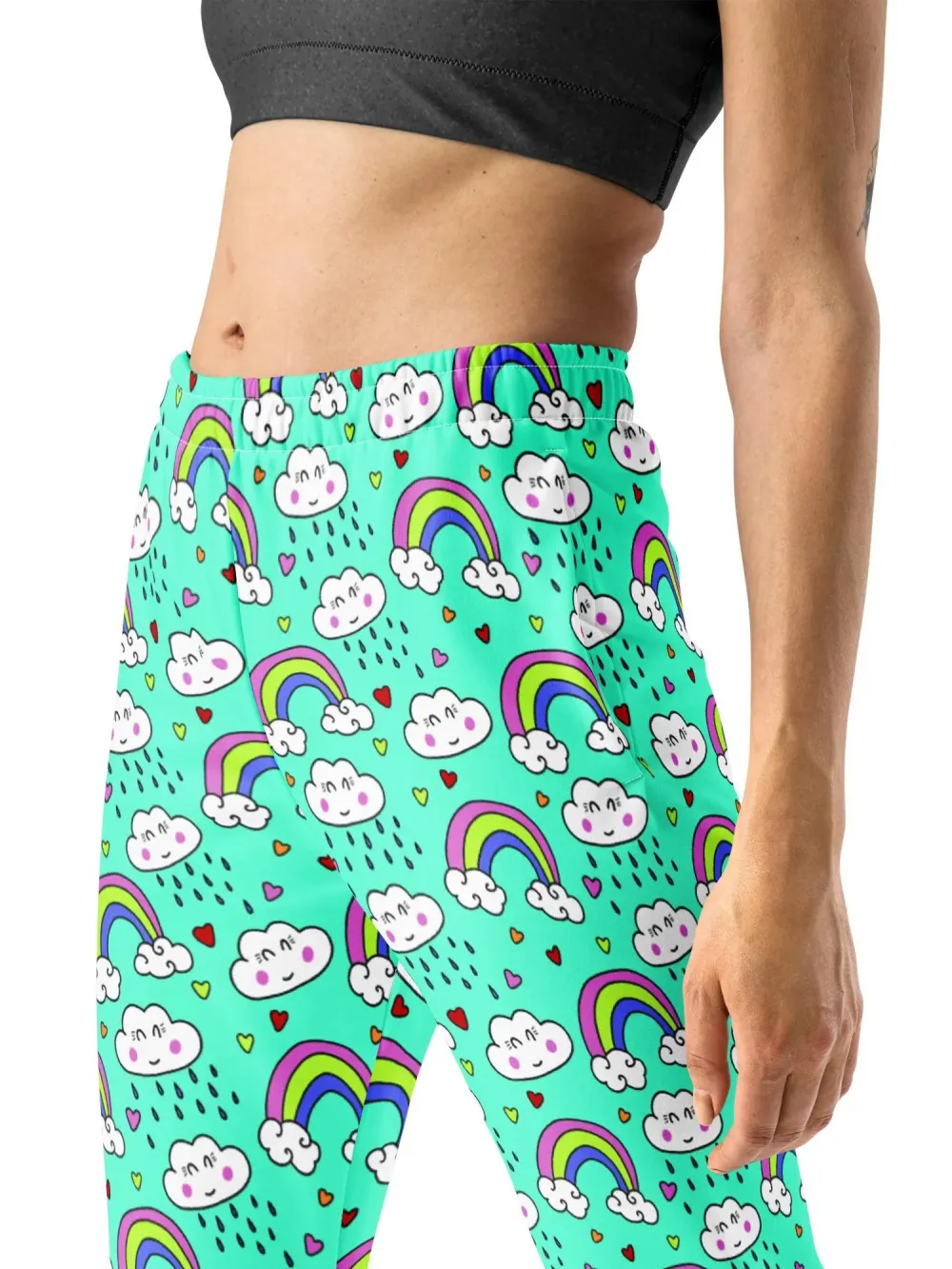 Cartoon Rainbow Cloud Trousers
