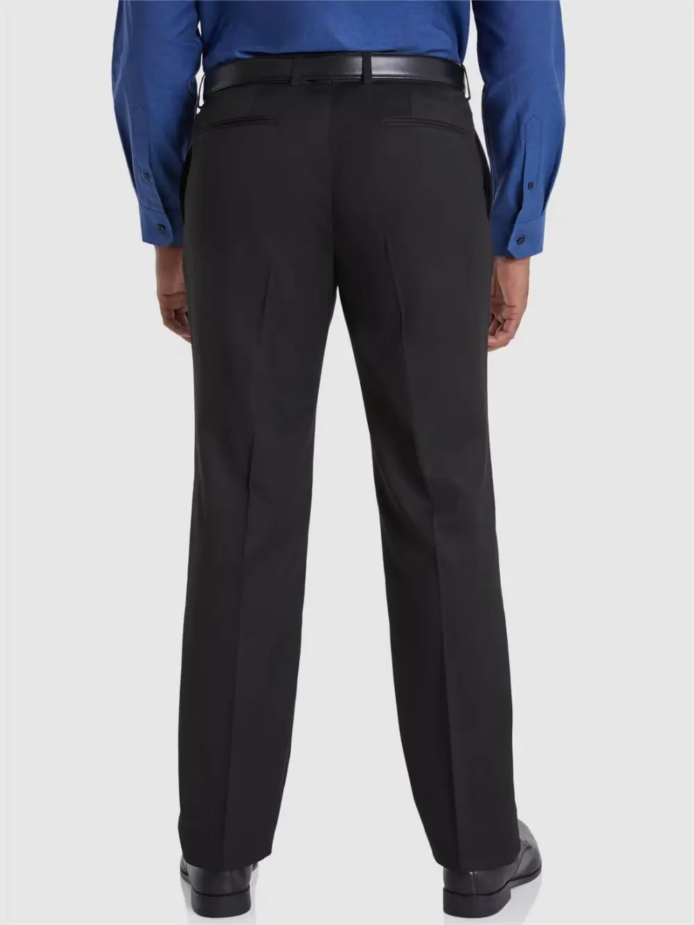 Black Textured Stretch Trousers