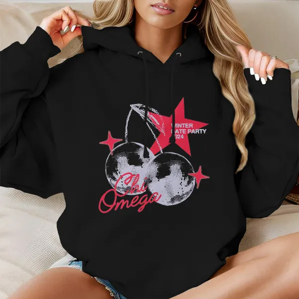 Retro Vintage Disco Star Script Pullover Hoodies