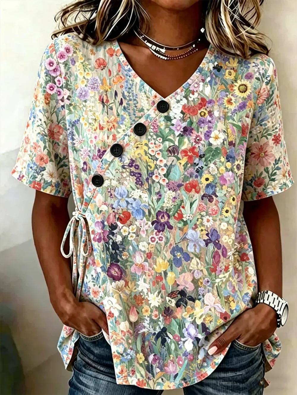 Women's Floral Lightweight Printed Loose Shirt