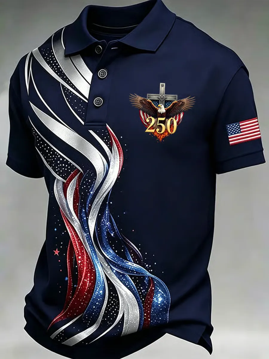 Men's American 250th Anniversary Faith Printed Polo Shirt