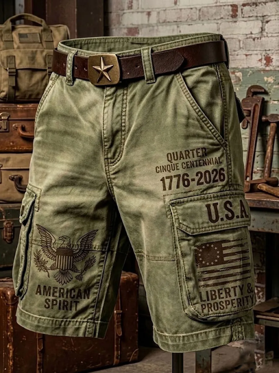 Men's 250th Anniversary Casual Cargo Shorts