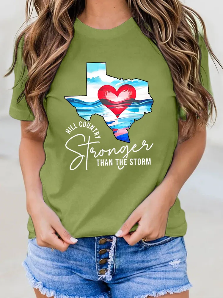 Ladies Stronger Than The Storn Versatile Round Neck Shirt