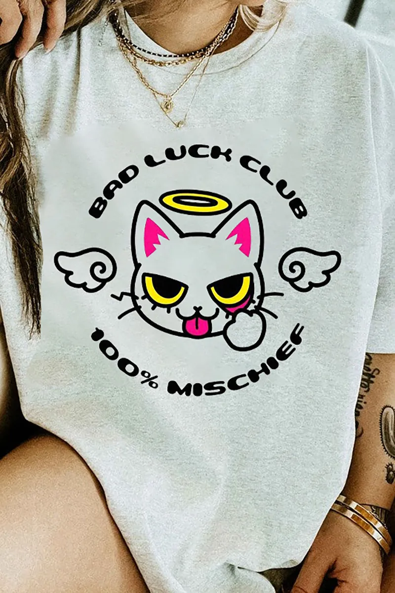 Cartoon Cat with Halo T-Shirt