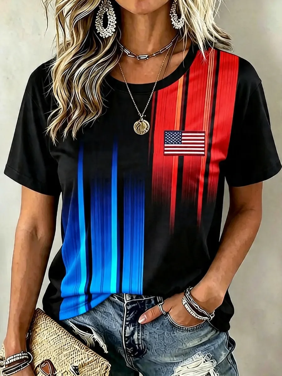 Women's USA 1776-2026 Print Casual T-Shirt