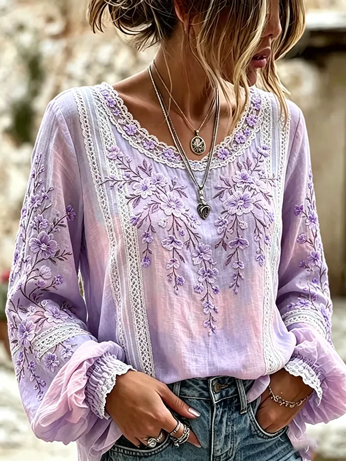 Women's Alzheimer's awareness Printed Linen Top