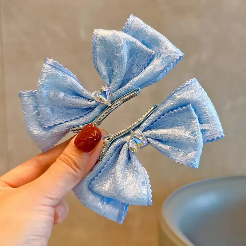 Cute Blue Bow Hairpin For Girls