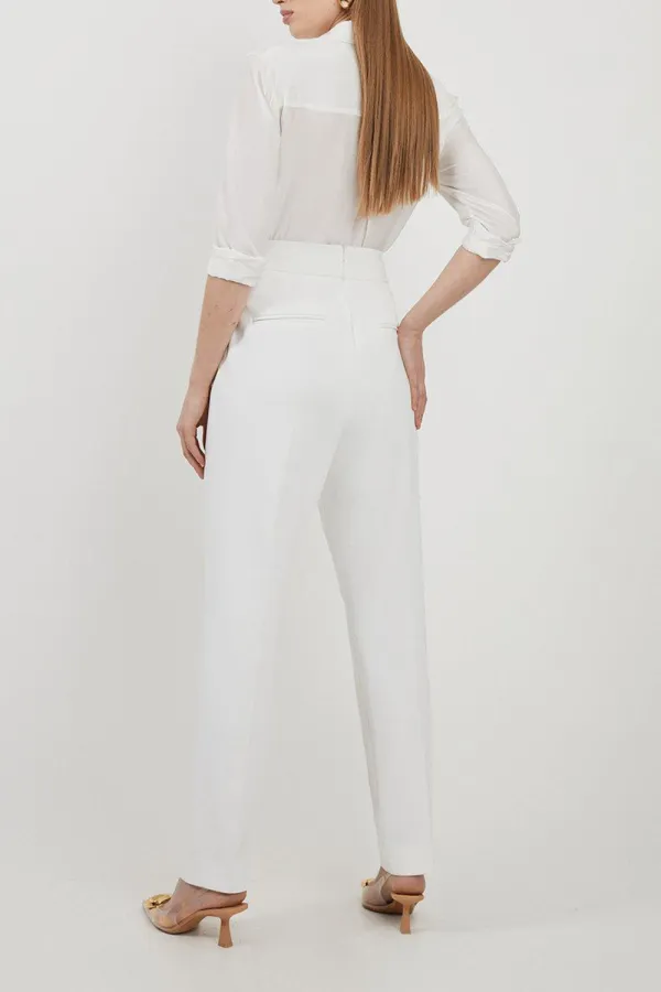 Basic Stretch High Waist Slim Fit Trousers
