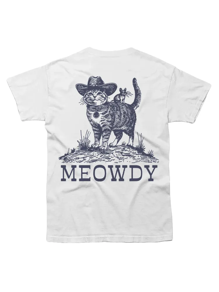 Cat Cowboy Back Print T-Shirt