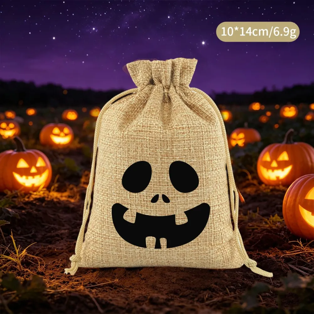 5Pcs Halloween Funny Ghost Snack And Candy Storage Bag