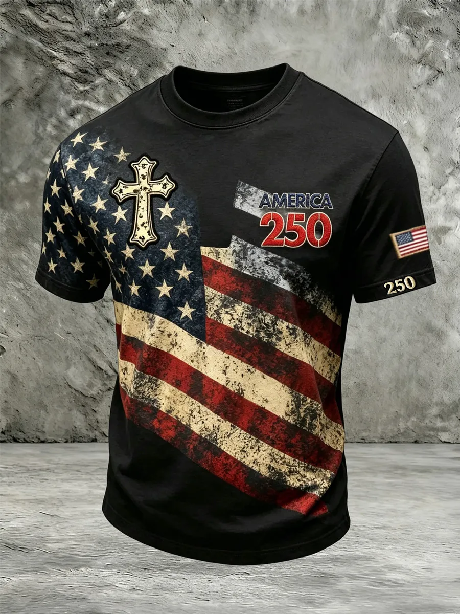 Men's Retro Faith 250th Anniversary American Short-Sleeve T-Shirt