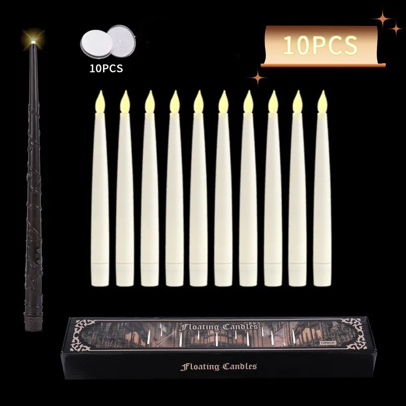 Flameless Candles with Magic Wand Remote for Halloween Decor