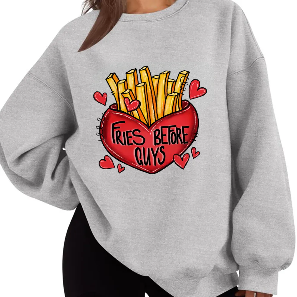 A Red Heart Filled With Fries Sweatshirts