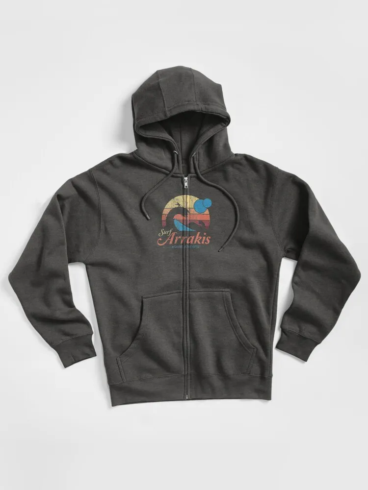 Vintage Distressed Surf Zipped Hoodie