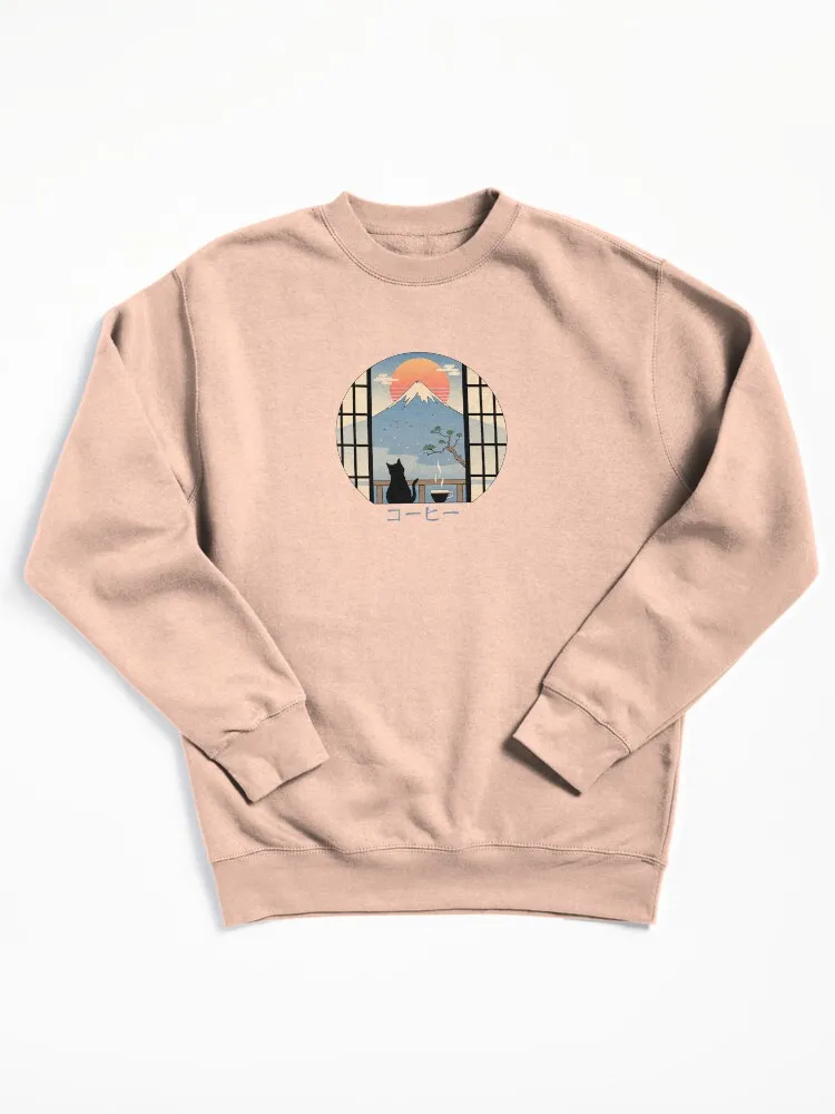 Coffee Cat Pullover Sweatshirt