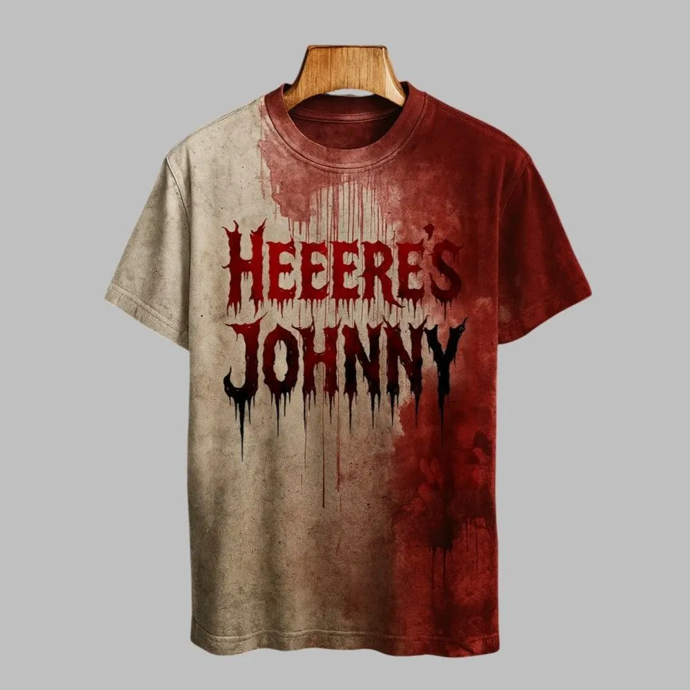 2025 Halloween Heeere’s Johnny Blood Printed T-shirt