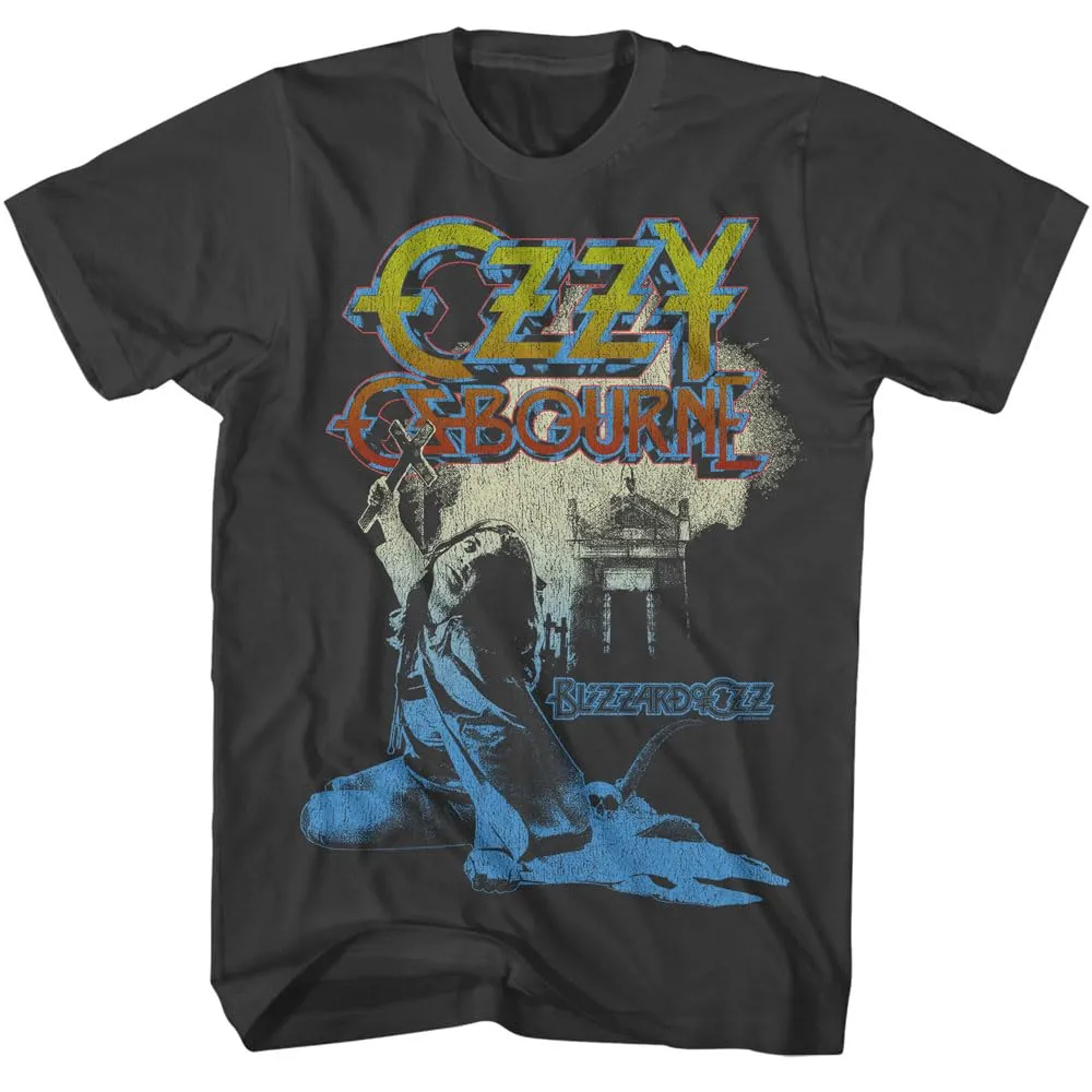 Ozzy Osbourne Blizzard Ozz Mens Short Sleeve T Shirt Classic Rock Vintage Style Rock Graphic Tees