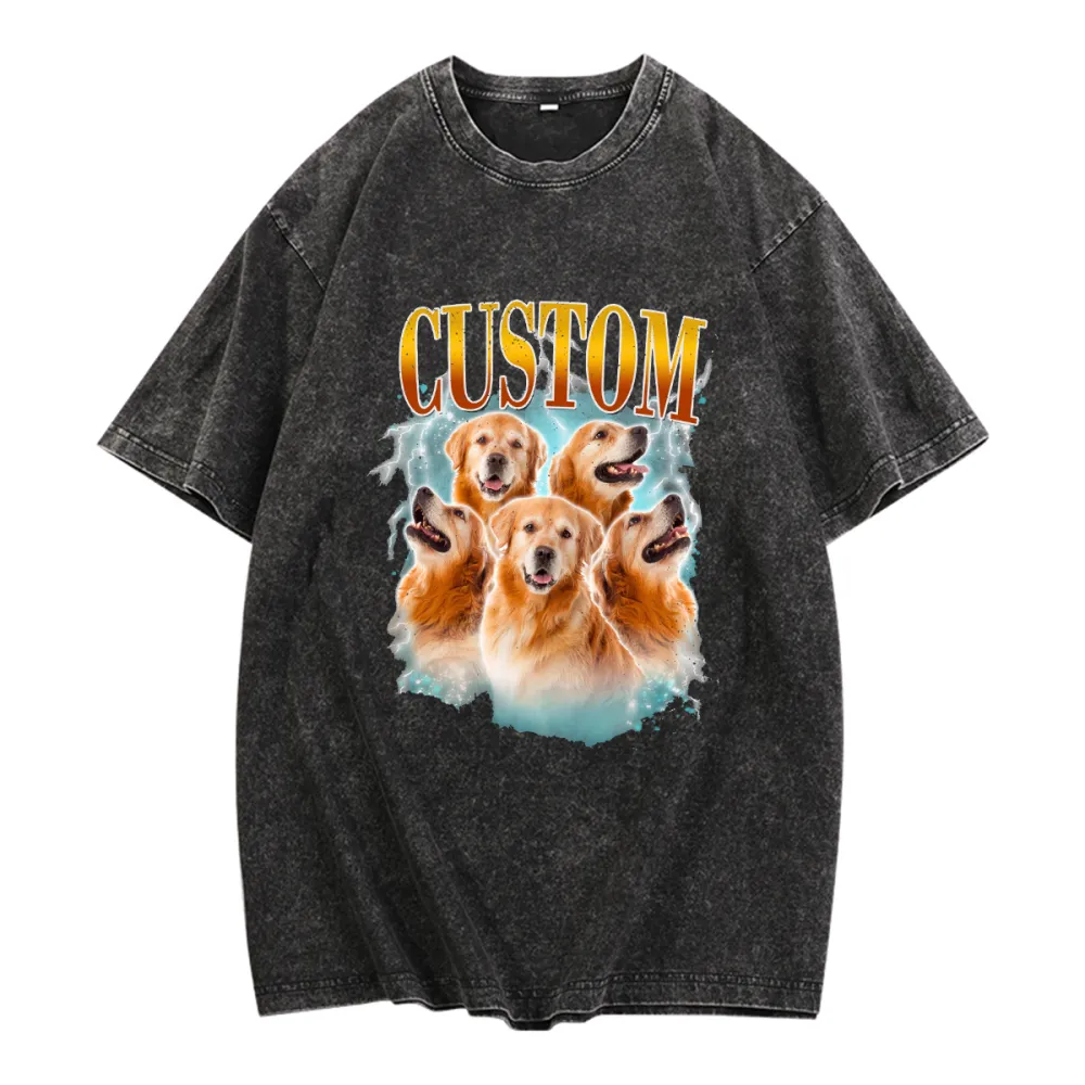 Custom Dog Group Print T-Shirt