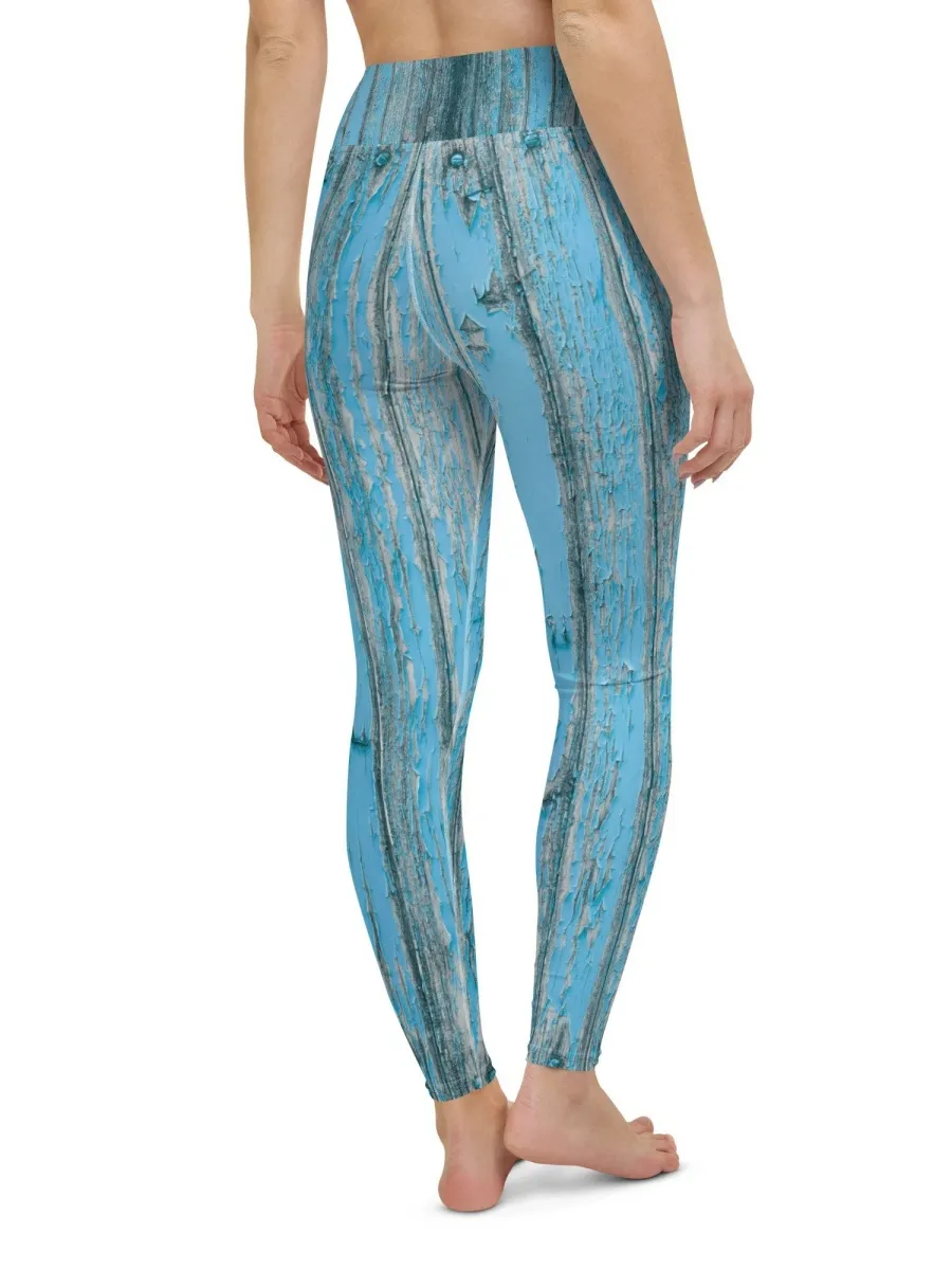 Distressed Wood Print Leggings