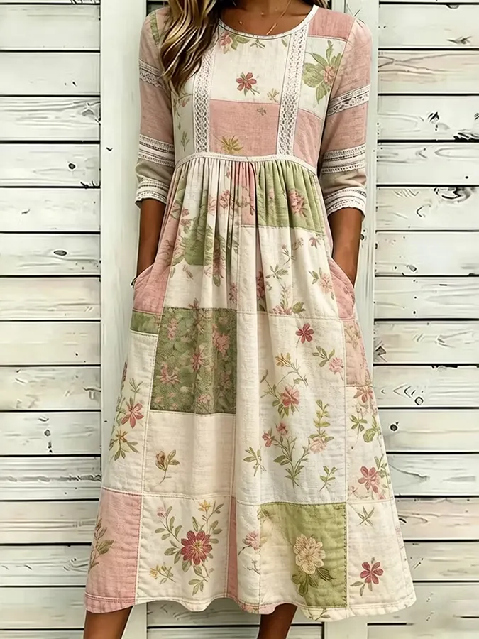 Women'S  Floral Printed Casual Dress