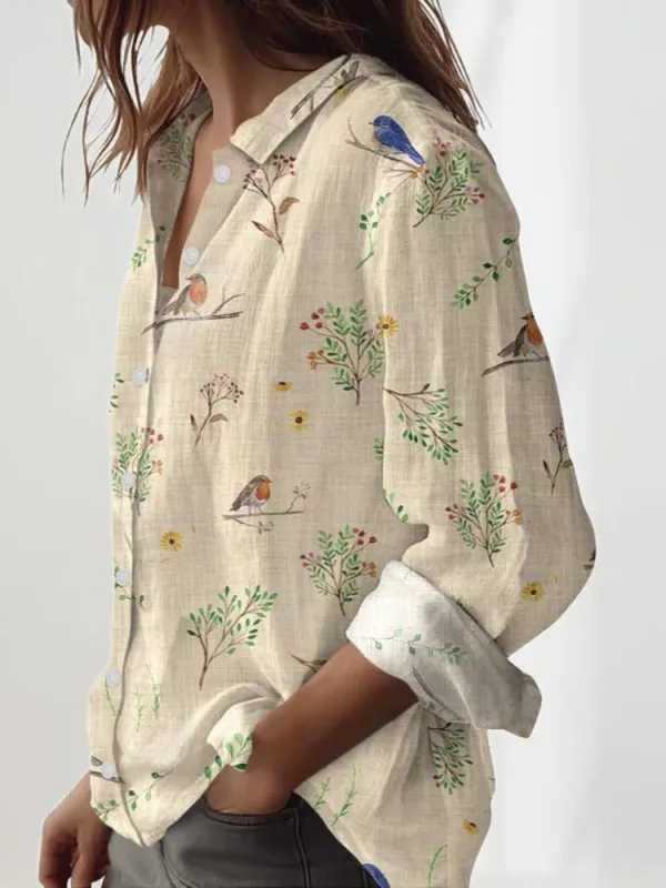 Bird & Branch Print Shirt