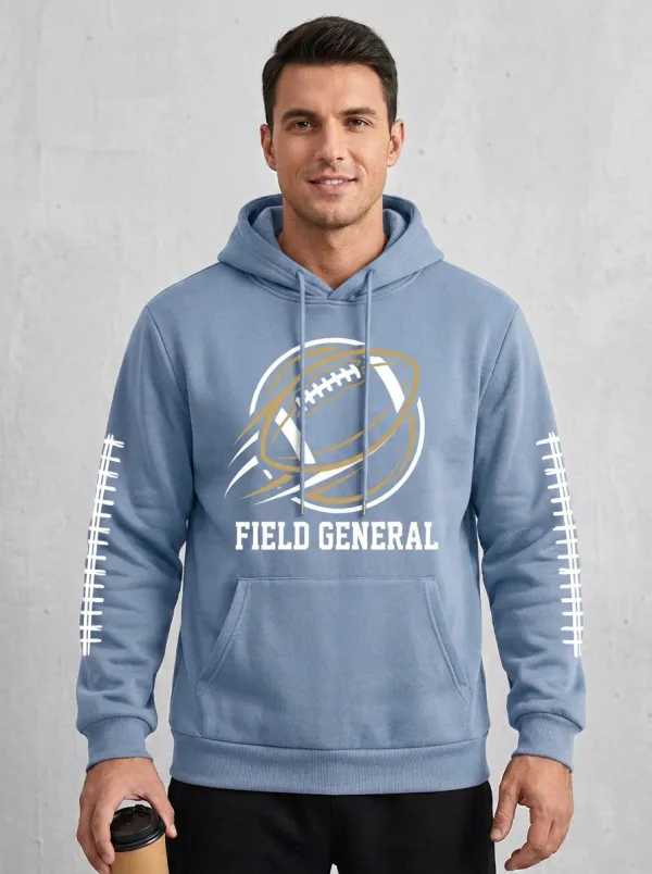 Men's American Football Field General Graphic Hoodie